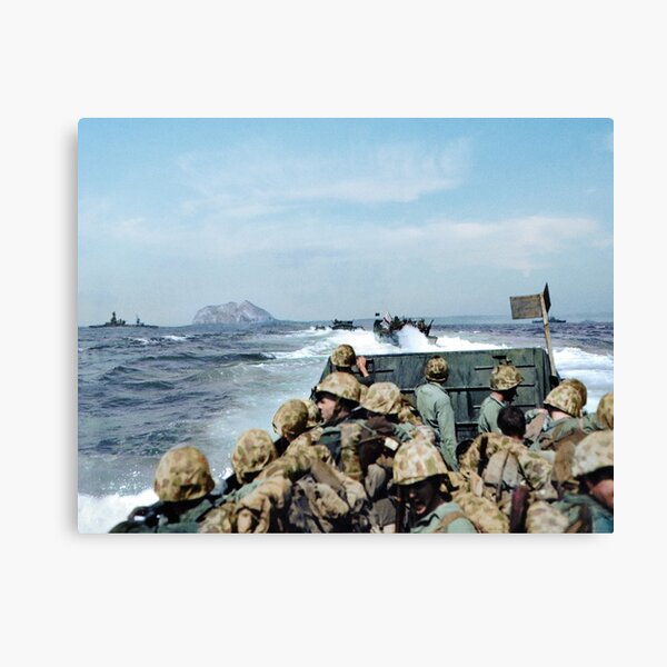 Item preview, US Marines in a LCVP approaching Iwo Jima, Japan, 19 Feb 1945 designed and sold by Marina Amaral.