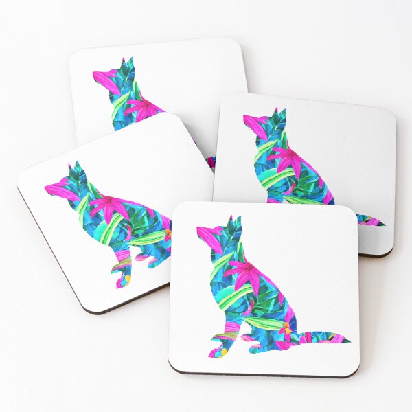 Artikelvorschau, Tropischer Dschungel-Rinderhund ACD Heeler-Design in Aquarell entworfen und verkauft von WallabyJelly.