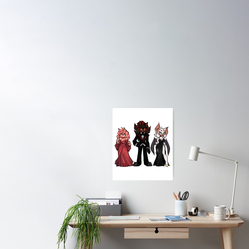 Amy, Shadow, Rouge (Formal Attire) Postcard for Sale by ArtzyPaw