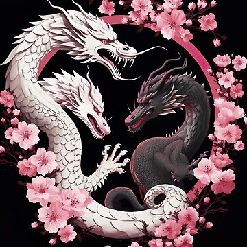 Poster, affiche Japanese Blossom Dragon Drache