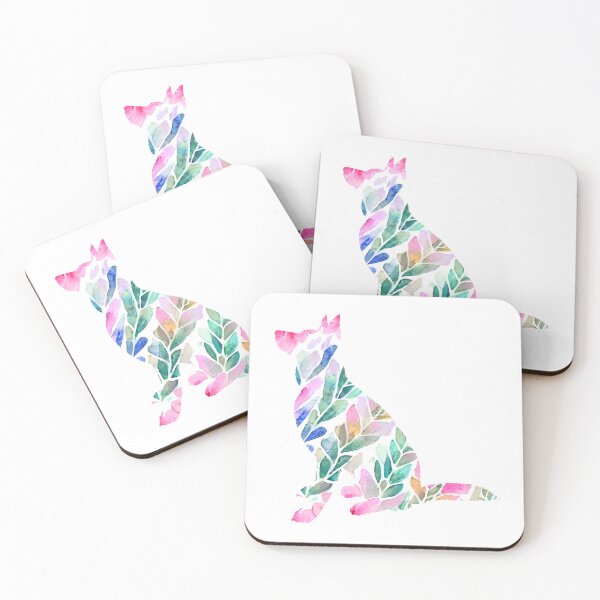 Artikelvorschau, Florales Rinderhund-ACD-Heeler-Design in Aquarell entworfen und verkauft von WallabyJelly.