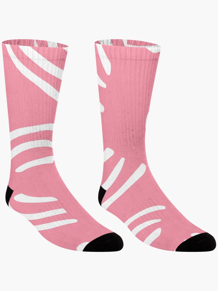 Thumbnail 3 of 5, Socks, Abstract Lines - Pink designed and sold by InfinityPattern.