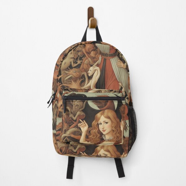 Item preview, A beautiful woman from the middle ages surrounded by Demons and Fallen angels at court after Hieronymus Bosch designed and sold by Vintage Designs +.