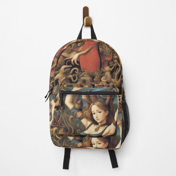 Item preview,  A beautiful woman from the middle ages surrounded by Demons and Fallen angels at court after Hieronymus Bosch designed and sold by Vintage Designs +.