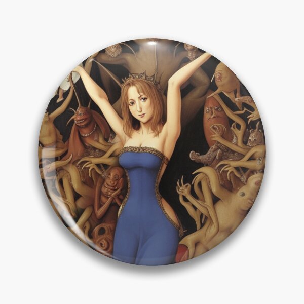 Item preview, A beautiful woman from the middle ages surrounded by Demons and Fallen angels at court after Hieronymus Bosch designed and sold by Vintage Designs +.
