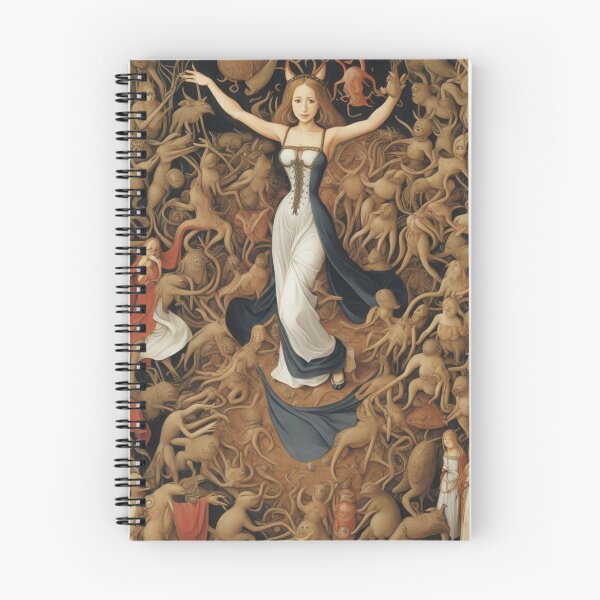 Item preview,  A beautiful woman from the middle ages surrounded by Demons and Fallen angels at court after Hieronymus Bosch designed and sold by Vintage Designs +.