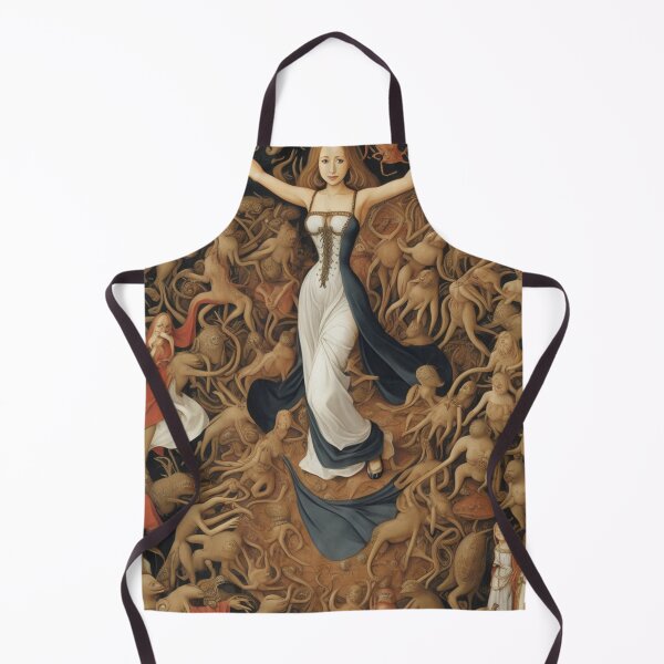 Item preview, A beautiful woman from the middle ages surrounded by Demons and Fallen angels at court after Hieronymus Bosch designed and sold by Vintage Designs +.