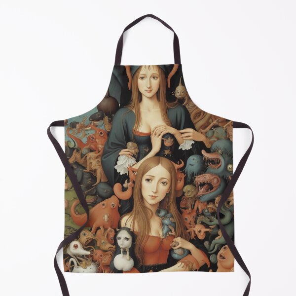 Item preview, A beautiful woman from the middle ages surrounded by Demons and Fallen angels at court after Hieronymus Bosch designed and sold by Vintage Designs +.