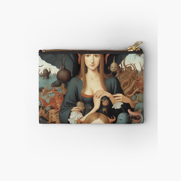 Item preview, A beautiful woman from the middle ages surrounded by Demons and Fallen angels at court after Hieronymus Bosch designed and sold by Vintage Designs +.