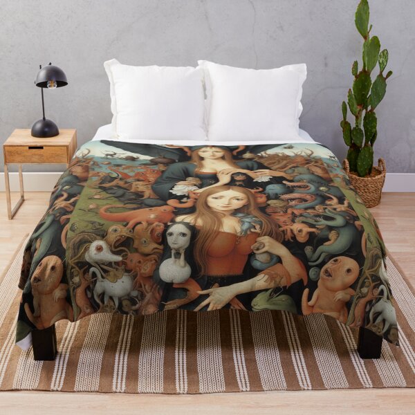 Item preview, A beautiful woman from the middle ages surrounded by Demons and Fallen angels at court after Hieronymus Bosch designed and sold by Vintage Designs +.