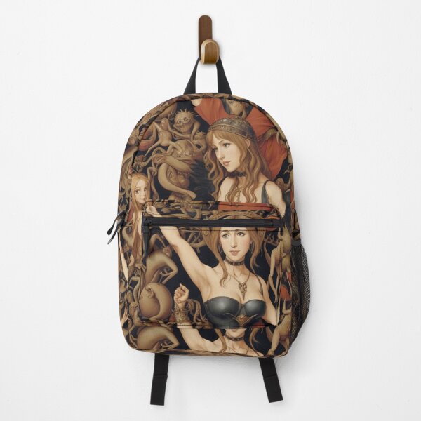 Item preview, A beautiful woman from the middle ages surrounded by Demons and Fallen angels at court after Hieronymus Bosch designed and sold by Vintage Designs +.