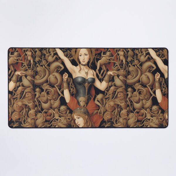 Item preview, A beautiful woman from the middle ages surrounded by Demons and Fallen angels at court after Hieronymus Bosch designed and sold by Vintage Designs +.