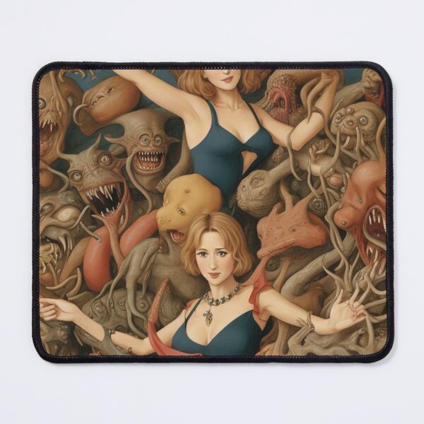Item preview,  A beautiful woman from the middle ages surrounded by Demons and Fallen angels at court after Hieronymus Bosch designed and sold by Vintage Designs +.