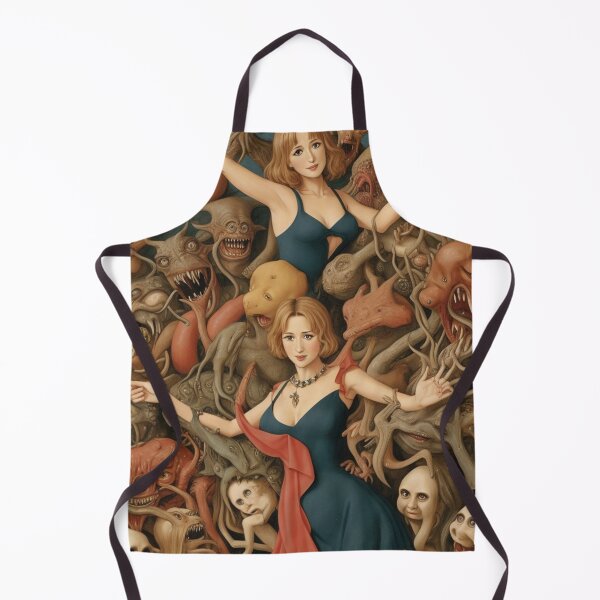 Item preview, A beautiful woman from the middle ages surrounded by Demons and Fallen angels at court after Hieronymus Bosch designed and sold by Vintage Designs +.