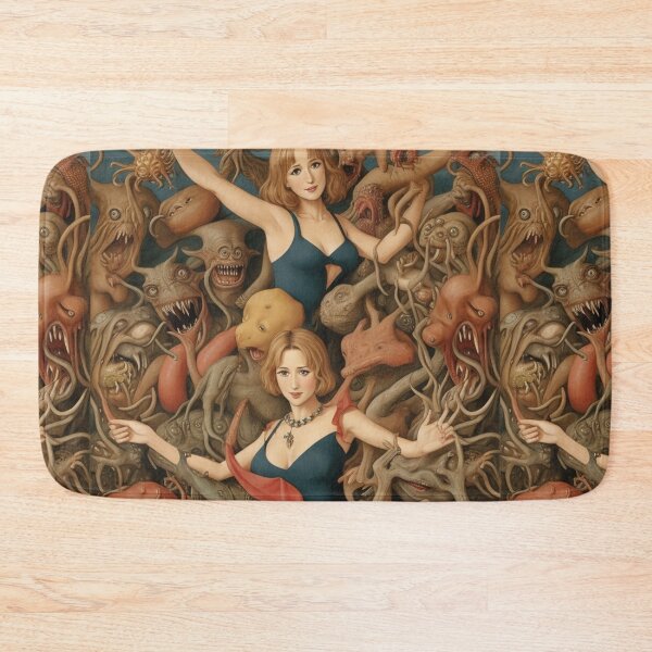 Item preview,  A beautiful woman from the middle ages surrounded by Demons and Fallen angels at court after Hieronymus Bosch designed and sold by Vintage Designs +.