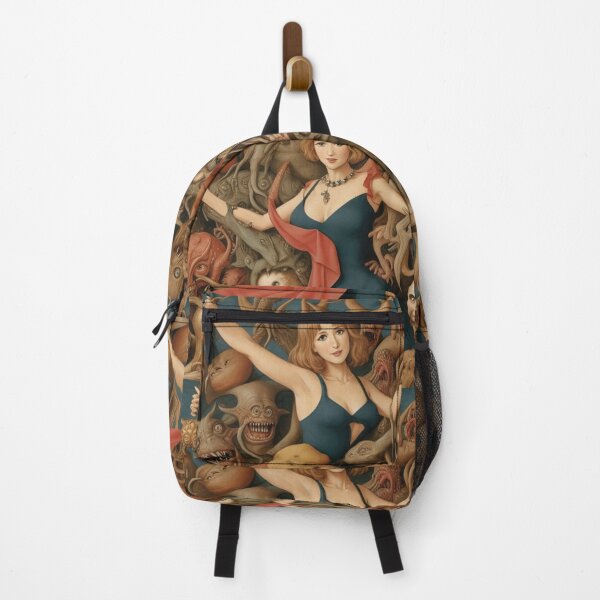 Item preview, A beautiful woman from the middle ages surrounded by Demons and Fallen angels at court after Hieronymus Bosch designed and sold by Vintage Designs +.