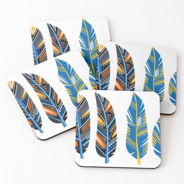 Item preview, Tribal feather. Collection of feathers for decoration. Print for clothes, retro business cards, picture banner for websites. Vintage decorative elements. Hand colorful painting designed and sold by MTShoppingLine.