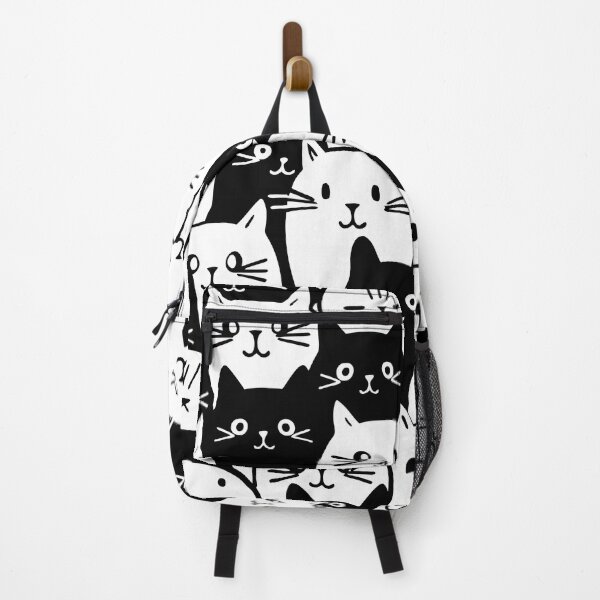 Item preview, Pattern of Adorable Outlines Black and White Cats designed and sold by FunCreative.