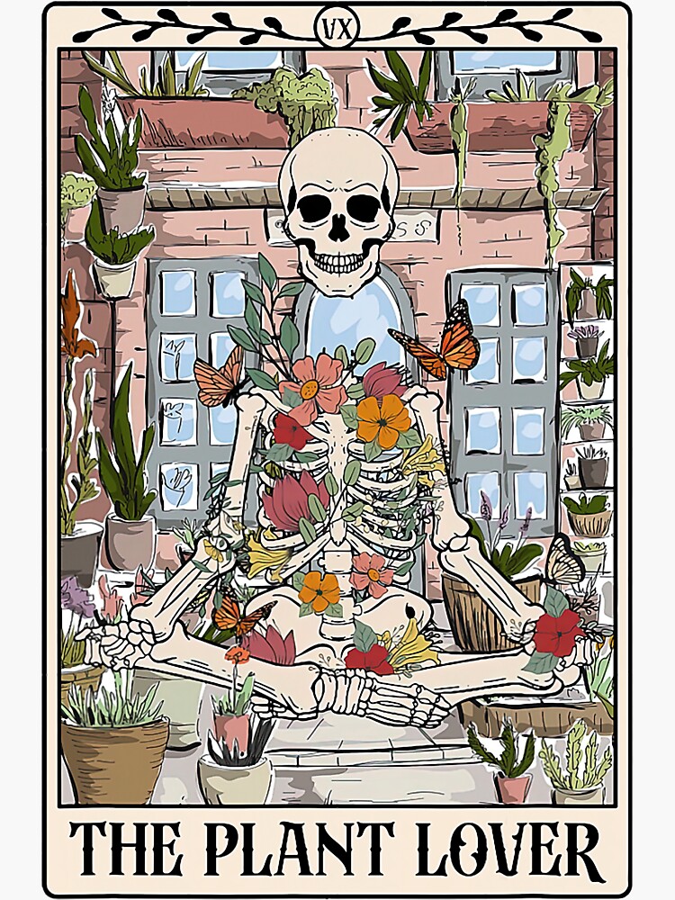 The Lovers Plant Tarot Card Sticker