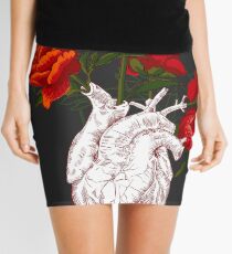 drawing Human heart with flowers Mini Skirt
