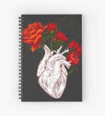 Zeichnen Menschliches Herz mit Blumen Spiralblock