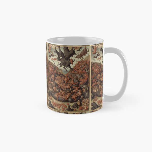 Item preview, a landscape of Hell featuring demons and  The Denizens of Hell  - after Hieronymus Bosch designed and sold by Vintage Designs +.