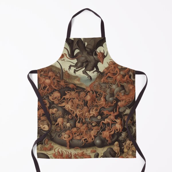 Item preview, a landscape of Hell featuring demons and  The Denizens of Hell  - after Hieronymus Bosch designed and sold by Vintage Designs +.