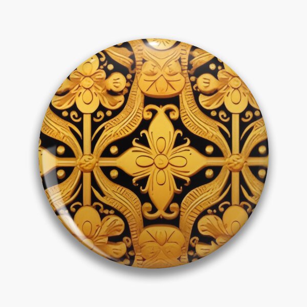 Item preview, Gold and Black Russian Fairytale Art Design, Hohloma Inspired, Flowers, Hour Glass Shape designed and sold by MiracleROLArt.