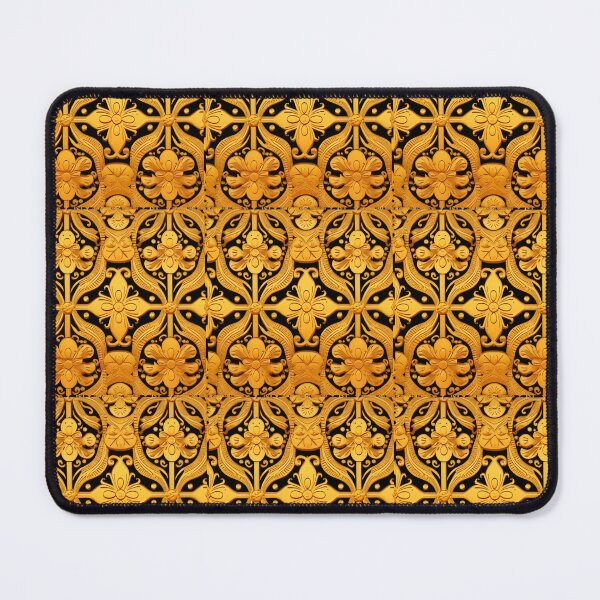 Item preview, Gold and Black Russian Fairytale Art Design, Hohloma Inspired, Flowers, Hour Glass Shape designed and sold by MiracleROLArt.