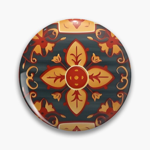 Item preview, Gold Black Red Yellow Russian Fairytale Art Design, Hohloma Inspired, Flowers, Clover Like designed and sold by MiracleROLArt.