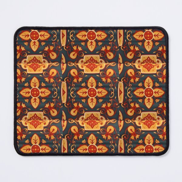 Item preview, Gold Black Red Yellow Russian Fairytale Art Design, Hohloma Inspired, Flowers, Clover Like designed and sold by MiracleROLArt.