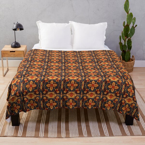 Item preview, Gold Black Red Yellow Russian Fairytale Art Design, Hohloma Inspired, Flowers, Clover Like designed and sold by MiracleROLArt.