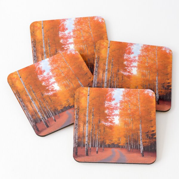 Item preview, Birch Forest Landscapes With Tall, Slender White Birch Trees Adorned With Golden, Orange, and Red Autumn Leaves, Ai Generated Art designed and sold by AiGens.