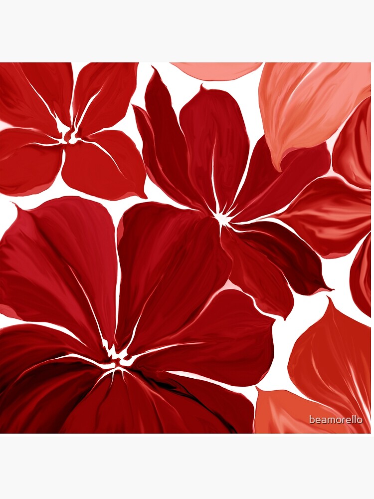 Aperçu 4 sur 4. Coussin avec l'œuvre Grandes fleurs rouges créée et vendue par beamorello.