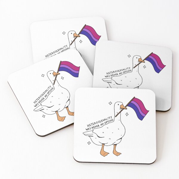 Item preview, 'heterosexuality was never an option' bi pride goose designed and sold by bloemsgallery.
