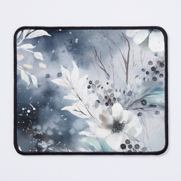 Item preview, Midwinter's Dream var. 4: Ethereal Floral Winter Scene in Moonlight and Snow designed and sold by stateofhuman.