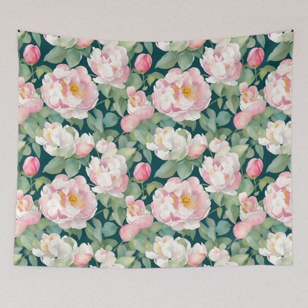 Artikelvorschau, Aquarell Paeonia lactiflora Blumen entworfen und verkauft von ohmdesignart.