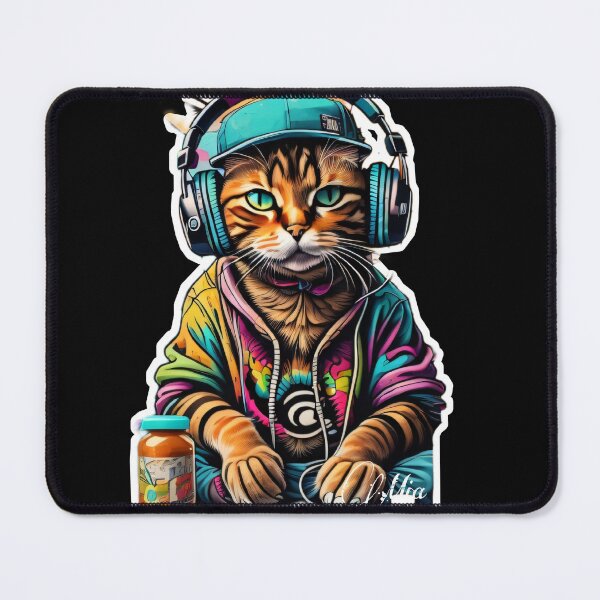 Item preview, MIA CAT JAM WITH HEADPHONE GRAFFITI MIA #1 designed and sold by Design by Miiaarts.