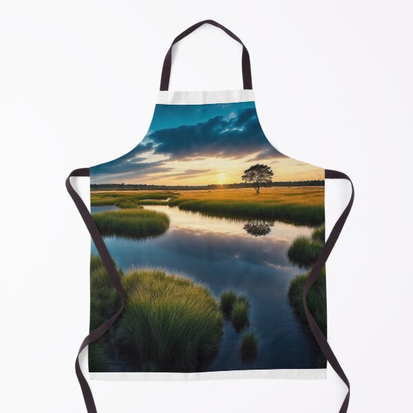Item preview, Marshland Landscapes With a Sense of Solitude and Tranquility, as Marshes Are Often Quiet and Peaceful Places Where One Can Connect With Nature and Find Inner Peace, Ai Generated Art designed and sold by AiGens.