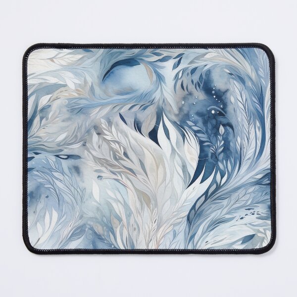 Item preview, Crystal Cascade var. 1: Abstract Watercolor Winter Wonder in Blue, White, and Beige" designed and sold by stateofhuman.