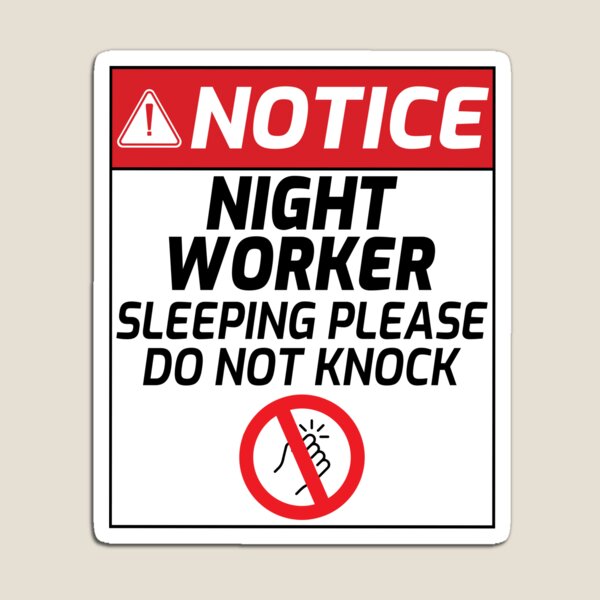 Aperçu de l'œuvre Copy of  Ne frappez pas - Travailleur de nuit qui dort S'il vous plaît ne frappez pas créée et vendue par jojosign.