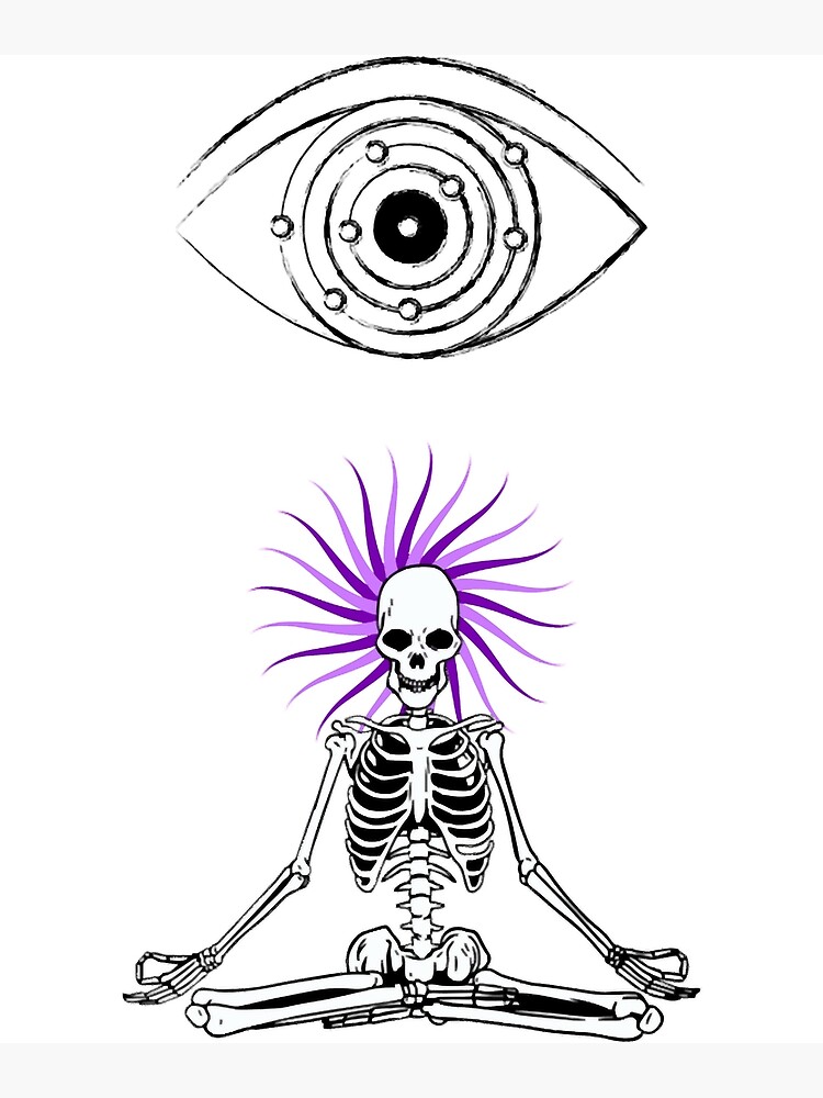 Meditating skeleton online tapestry