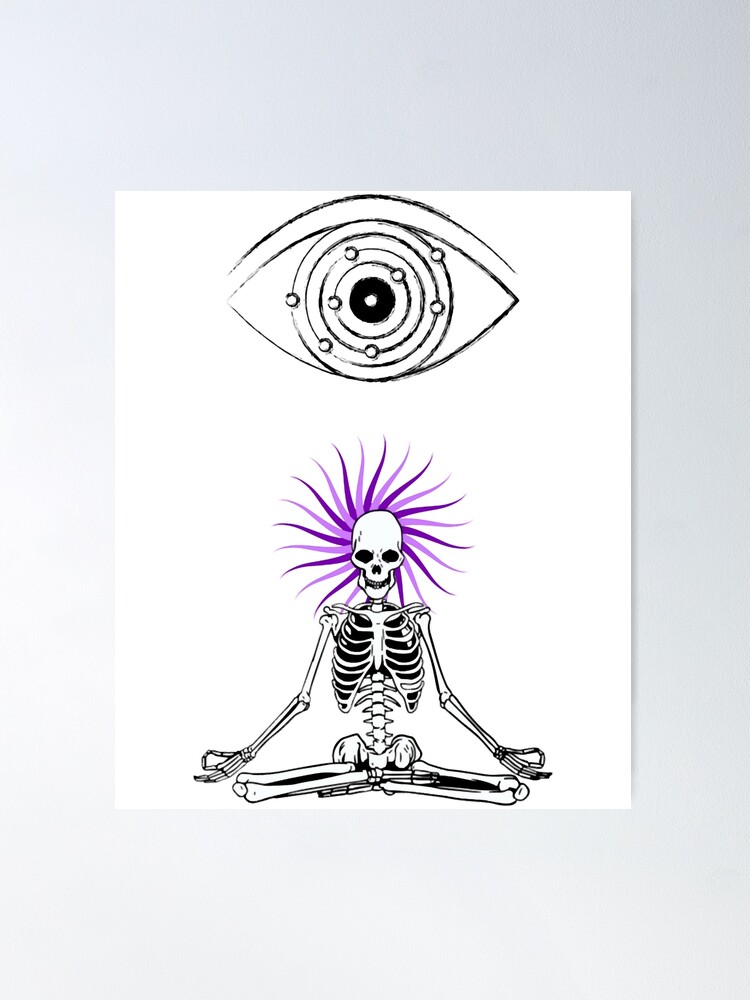 Meditating skeleton tapestry hot sale