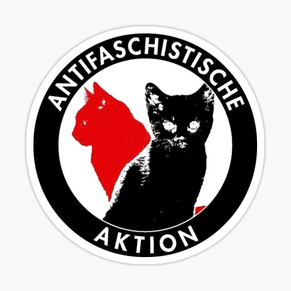 Antifaschistische Katze Sticker Sticker