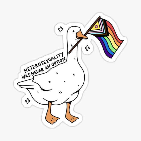 Item preview, 'heterosexuality was never an option' pride goose designed and sold by bloemsgallery.