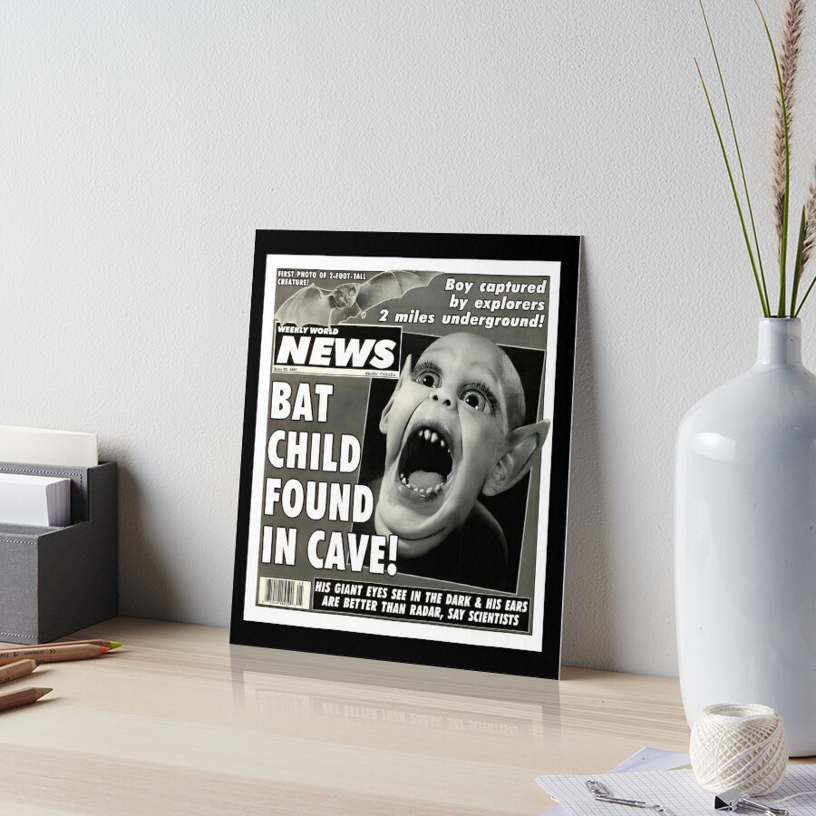 Bat Boy Classic Vintage Retro Supermarket Tabloid Cover Design | Art Board  Print