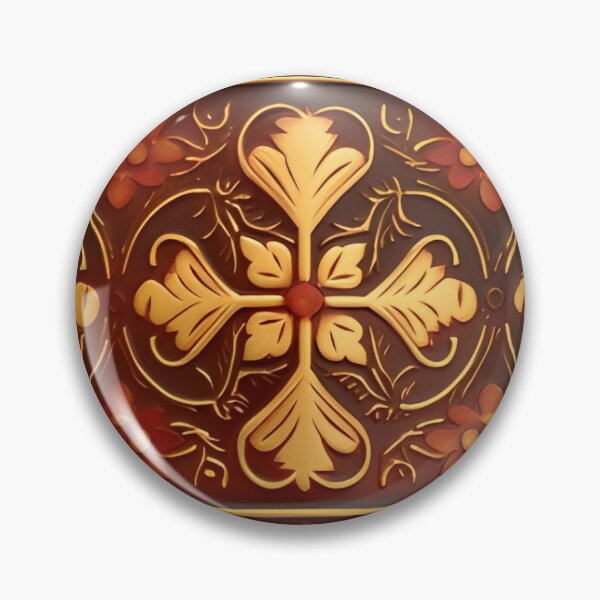 Item preview, Gold Brown Red Yellow Russian Fairytale Art Design, Hohloma Inspired, Flowers designed and sold by MiracleROLArt.