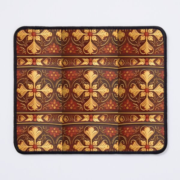 Item preview, Gold Brown Red Yellow Russian Fairytale Art Design, Hohloma Inspired, Flowers designed and sold by MiracleROLArt.