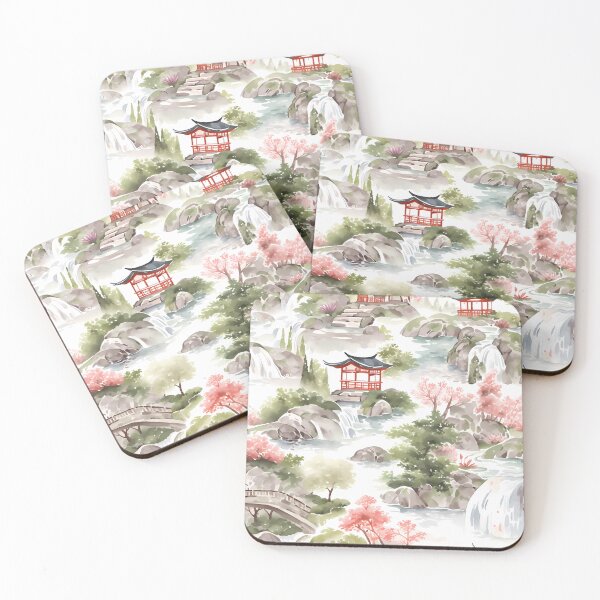 Item preview, Tranquil Japanese Garden Pattern | Zen-Inspired Designs | Serene Nature designed and sold by KameliaStudio.