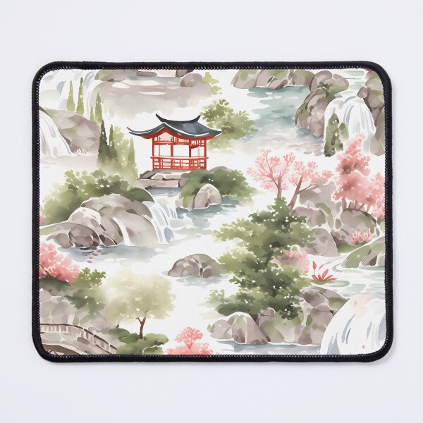 Item preview, Tranquil Japanese Garden Pattern | Zen-Inspired Designs | Serene Nature designed and sold by KameliaStudio.